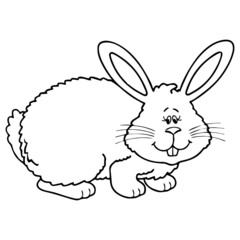 Rabbit cartoon illustration isolated on white background for children color book