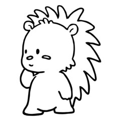 Hedgehog cartoon illustration isolated on white background for children color book