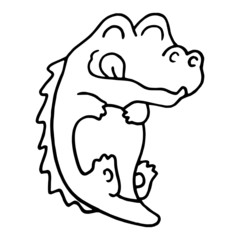 Crocodile cartoon illustration isolated on white background for children color book