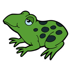 Frog cartoon illustration isolated on white background for children color book