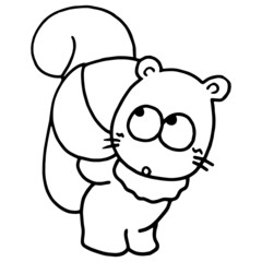 Squirrel cartoon illustration isolated on white background for children color book