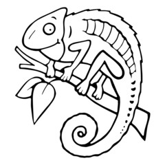 Gecko cartoon illustration isolated on white background for children color book