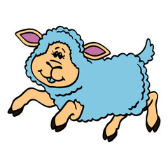 Sheep cartoon illustration isolated on white background for children color book
