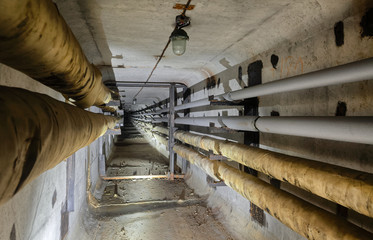 Underground concrete utility tunnel network of water supply pipeline