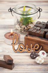 Scrapbooking DIY decor, stamps, gift box