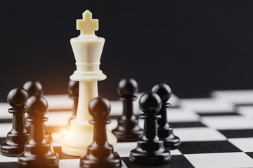 Chess board game Strategy,Planning and Decision concept,business solutions for success.