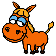 Donkey cartoon illustration isolated on white background for children color book