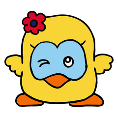 Chicken cartoon illustration isolated on white background for children color book