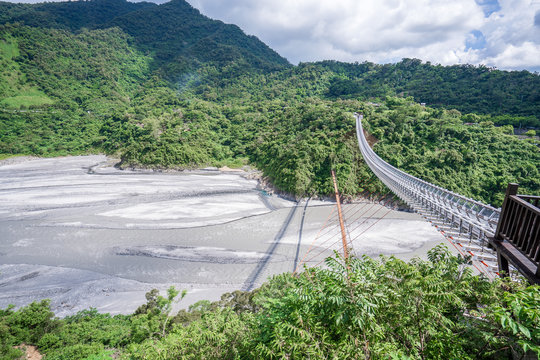 Shanchuan Glass (Liouli) Suspension Bridge( The Longest Suspension Bridge in Taiwan) Pingtung, Taiwan