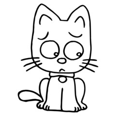Cat cartoon illustration isolated on white background for children color book