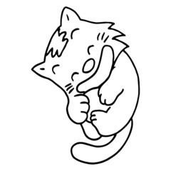 Cat cartoon illustration isolated on white background for children color book
