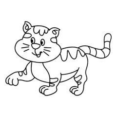 Cat cartoon illustration isolated on white background for children color book