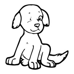 Dog cartoon illustration isolated on white background for children color book