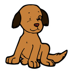 Obraz premium Dog cartoon illustration isolated on white background for children color book