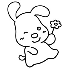 Dog cartoon illustration isolated on white background for children color book