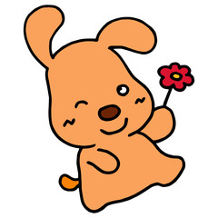 Dog cartoon illustration isolated on white background for children color book