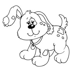 Obraz premium Dog cartoon illustration isolated on white background for children color book