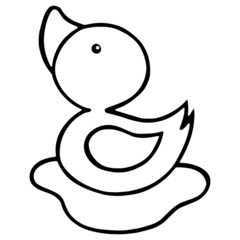 Duck cartoon illustration isolated on white background for children color book