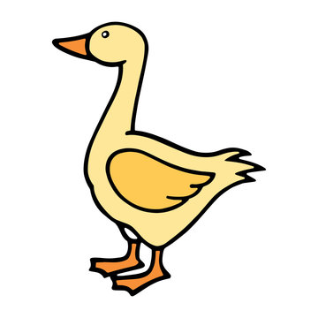 Duck cartoon illustration isolated on white background for children color book