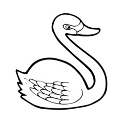 Goose cartoon illustration isolated on white background for children color book