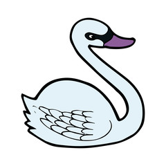 Goose cartoon illustration isolated on white background for children color book