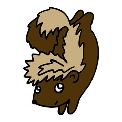 Skunk cartoon illustration isolated on white background for children color book