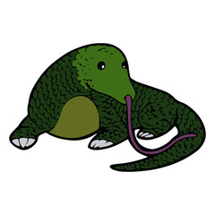 Anteater cartoon illustration isolated on white background for children color book