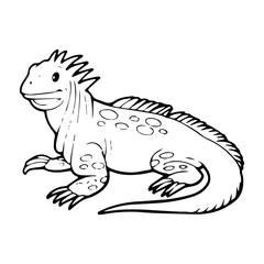 Lizard cartoon illustration isolated on white background for children color book