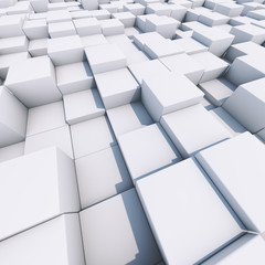 Bright white 3D cubes business background