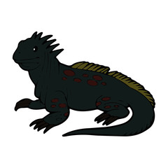 Lizard cartoon illustration isolated on white background for children color book