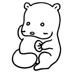 Raccoon cartoon illustration isolated on white background for children color book