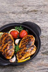 Fried chicken breasts