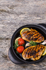 Fried chicken breasts