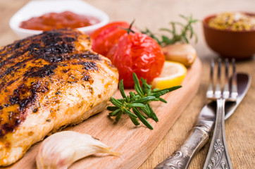 Fried chicken breasts