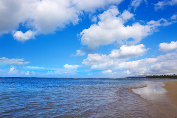 Caribbean sea and clouds sky.