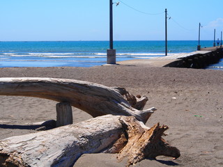 Electric pole in Haraoka Pier in Chiba Japan