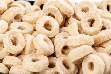 Corn rings for breakfast as a background