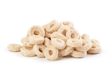 Corn rings for breakfast isolated on white background