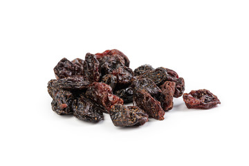 Dark raisins isoalted on white background