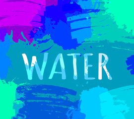 Deep Water Background With Bright Color Brush Splash