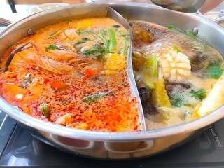 Shabu shabu with Tom yum soup.