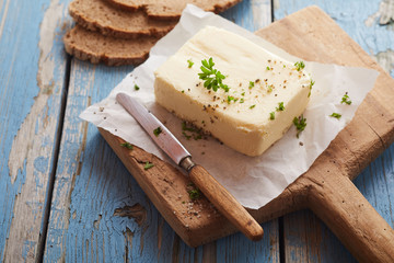 Pat of butter seasoned with fresh herbs
