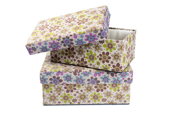 home interior decoration boxes isolated on white background