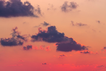 Fiery orange sunset sky.