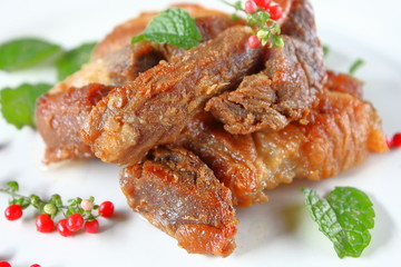 fried pork or deep fried pork  (Thai food)