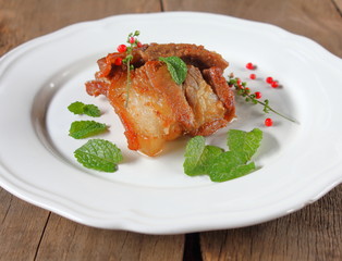 fried pork or deep fried pork (Thai food)