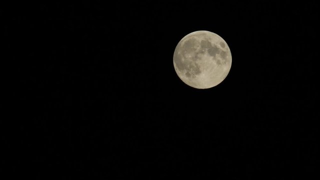 Full moon in the sky.  Recorded in 4k