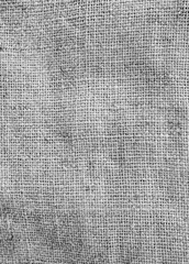 Old vintage linen cloth textile. Burlap rustic texture background.