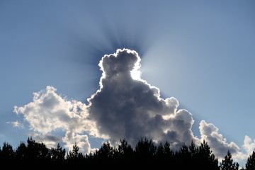 Sun behind clouds 