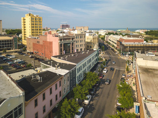 Obraz premium Aerial of Asbury Park Beach in the Summer 